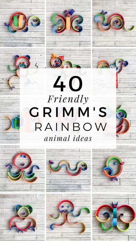 Grims Rainbow Ideas, Grimms Play Ideas, Grimms Rainbow Ideas, Rainbow Playroom Ideas, Rainbow Toys, Grimms Rainbow, Rainbow Playroom, Rainbow Toy, Animal Ideas