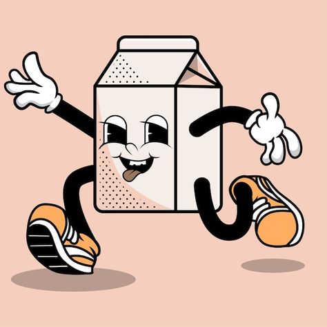 Milk Character, Cube Animation, Lenticular Art, Milk Illustration, Bakery Logos, Food Characters, Sour Milk, Coffee Artwork, Milk Box