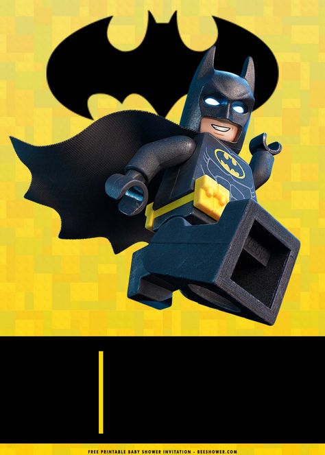 Get (FREE Printable) - Lego Batman Baby Shower Invitation Templates #free #freeinvitation2019 #birthday #disney #invitations #invitationtemplates Lego Batman Birthday Party, Lego Batman Birthday, Batman Baby Shower, Snoopy Baby Shower, Batman Invitations, Printable Lego, Minion Baby, Batman Baby, Princess Baby Shower Invitation