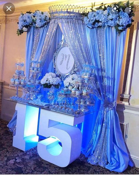 Light Blue Quinceanera Ideas, Sweet 16 Cinderella Theme, Blue Quinceanera Ideas, Butterfly Quinceanera Theme, Blue Quinceanera Theme, Cinderella Quince, Light Blue Quinceanera Dresses, Baby Blue Quinceanera, 15 Party Ideas Quinceanera