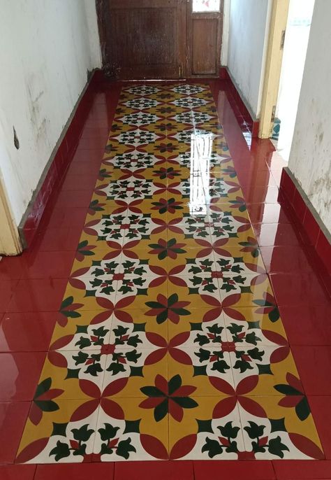 Indian Tiles Design, Vigan Tiles, Athangudi Tiles Interiors, Athangudi Tiles Flooring, Home Tiles Design, Athangudi Tiles, Contrast Art, Hydraulic Tiles, Vintage Tiles