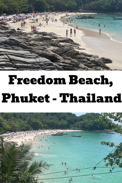 Looking for the perfect beach escape? 🌞 Freedom Beach, Phuket, offers the idyllic island atmosphere you dream of. A must-visit destination for beach lovers; voted the Best Beach in Phuket! - Click Pin for Full Guide! Phuket Must See, Banana Beach Phuket, Freedom Beach Phuket, Best Beaches In Phuket, Rawai Beach Phuket, Phuket Shopping, Freedom Beach, Lunch On The Beach, Karon Beach