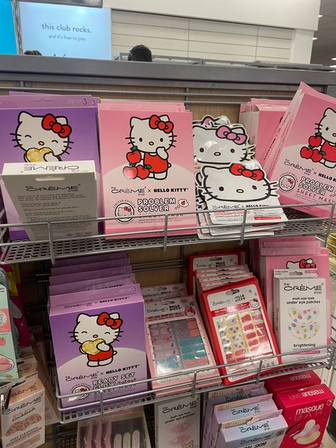 Hello Kitty Five Below, Hello Kitty Beauty Products, Hello Kitty Makeup Storage, Creme Shop Hello Kitty, Hello Kitty Perfume Aesthetic, Collecter Sets Hello Kitty, Hello Kitty Shop, Hello Kitty Bedroom, Hello Kitty Makeup