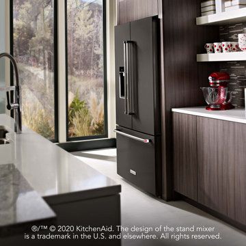 Counter Depth Fridge, Combination Wall Oven, Brown Tile, Beige Cabinets, Espresso At Home, Recessed Panel Cabinets, Light Wood Cabinets, Dark Wood Cabinets, Sauna Design