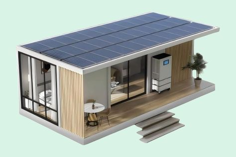 This Luxury Tiny House on Amazon Has Electric Curtains, a Digital Shower, and More Mobile Home Backyard, Electric Curtains, Backyard Guest Houses, Studio Shed, Digital Showers, Modern Tiny House, Portable House, Prefabricated Houses, Tiny Houses For Sale