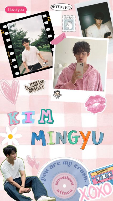 Kim mingyu from seventeen wallpaper 
Pink aesthetic wallpaper Mingyu Pink Wallpaper, Kim Mingyu Wallpaper, Mingyu Lockscreen, Mingyu Wallpaper, Wallpaper Iphone Pink, Iphone Pink, Seventeen Wallpaper, Kim Min Gyu, Kim Mingyu