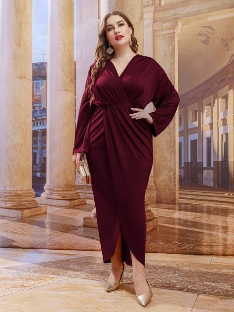 Dress Outfits Party, Body Con Dress Outfit, 2piece Outfits, Party Outfits For Women, Shoulder Wrap, Red Bodycon Dress, Elegant Dresses Classy, Evening Dresses Plus Size, Neck Bodycon Dress