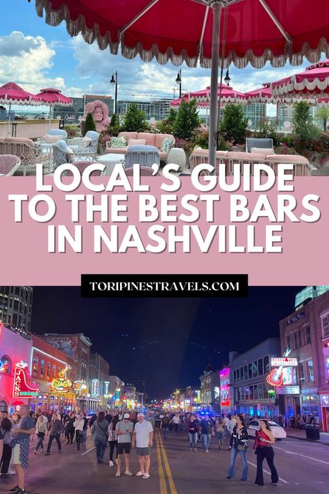 25 Best Bars in Nashville on Broadway | A Local’s Guide - Tori Pines Travels Nashville 2023, Nashville Girls Weekend, Travel Tennessee, Nashville Tennessee Vacation, Nashville Murals, Nashville Travel Guide, Nashville Travel, Weekend In Nashville, Southern Usa