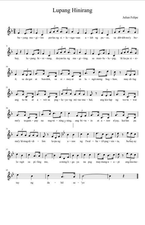 Lupang Hinirang Lyrics, Philippine National Anthem, Clarinet Notes, Fractions Anchor Chart, Preschool Charts, Notebook Labels, Clarinet Sheet Music, Rhythmic Pattern, Music Chords