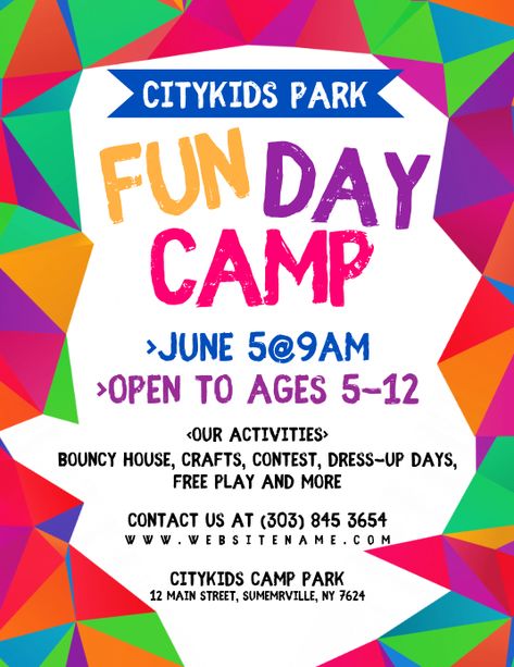 Fun Day Activities, Camp Event, Poster Design Kids, Camp Flyer, Kids Summer Camp, Summer Math, Summer Poster, Summer Camps For Kids, Promotional Flyers