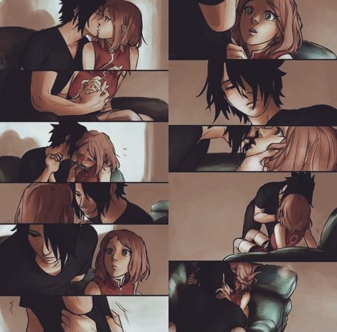 Art Adventure Time, Sasusaku Doujinshi, Art Vampire, Sasuke Sakura Sarada, Sasuke Uchiha Sakura Haruno, Naruto Couples, Sasuke Sakura, Naruto Sasuke Sakura, Naruto Comic