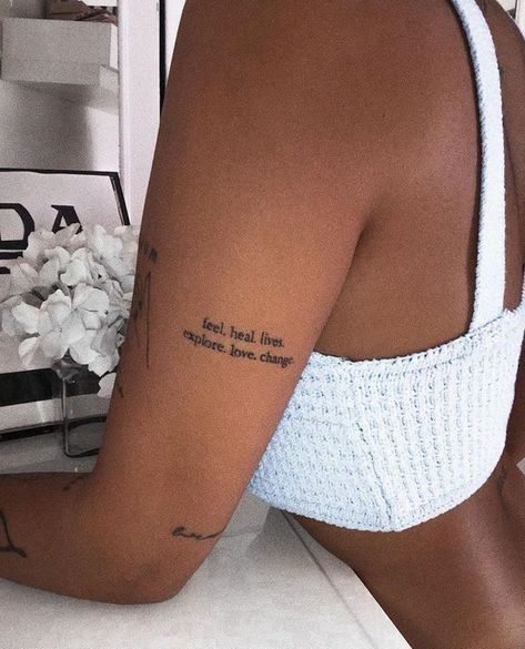 Little Word Tattoos, Quote Tattoo Placement, Word Tattoos On Arm, Tattoos On Arm, Quote Tattoos Placement, Word Tattoos, Tattoo Placement, Beautiful Tattoos, A Child