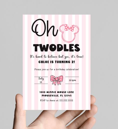 2nd Birthday Party For Girl Oh Twodles, Oh Two-dles Birthday Party, Minnie Mouse Invitations 2nd Birthday, Oh Twodles Birthday Girl Invitations, Ohh Twoodles Party Girl, Two Doodles Birthday Party Girl, 2nd Birthday Party For Girl Minnie Mouse, Oh Twodooles Birthday Girl, Disney 2nd Birthday Party Girl