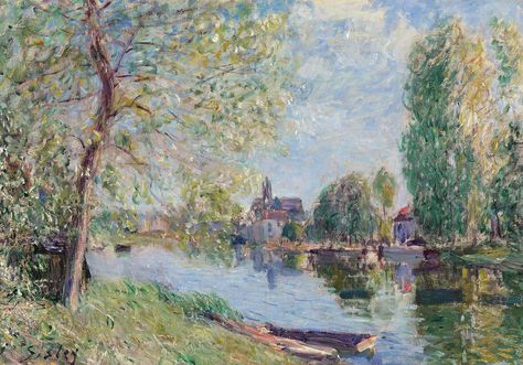 Sisley - Spring at Moret-sur-Loing [1890-91] | Alfred Sisley… | Flickr Alfred Sisley, Spring Leaves, Kandinsky Art, Impressionist Landscape, Post Impressionism, Great Paintings, Oil Painting Reproductions, Painting Still Life, Post Impressionists