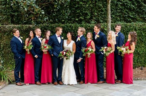 Red Table Centerpieces, Red And Navy Blue Wedding, Navy Red Wedding, Bridesmaid Dresses Navy Blue, Red White Blue Wedding, Bridesmaid Dresses Navy, Wedding Table Cloth, Navy Blue Groom, Navy Blue Wedding Theme