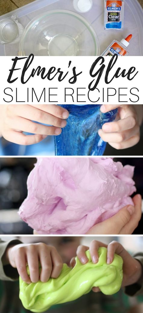 Slime Recipe Glue, Slime Recipe Clear, Slime With Elmers Glue, Liquid Starch Slime, Make Slime For Kids, Butter Slime Recipe, Borax Slime Recipe, Slime Recipe Kids, Cool Slime Recipes