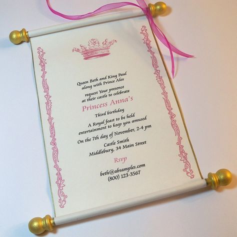 Sultan's ICT Blog: Term 3 Invitation cards Invitation Scroll, Royal Princess Birthday, Victorian Party, Royal Birthday Party, Princess Birthday Party Invitations, Princess Party Invitations, Scroll Invitation, Princess Invitation, Princess Birthday Invitations