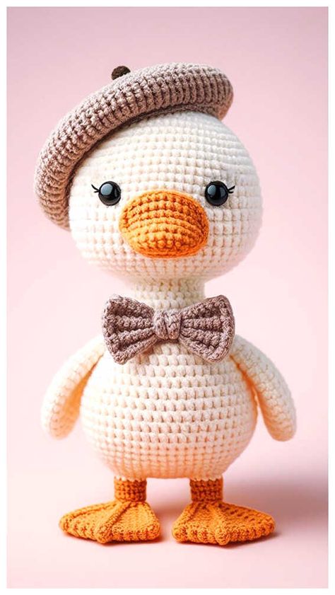 Goose Amigurumi, Crochet Goose, Crochet Turtle Pattern, Disney Crochet Patterns, Easy Crochet Animals, Crochet Teddy Bear Pattern, Crochet Turtle, Crochet Animals Free Patterns, Crochet Amigurumi Free Patterns