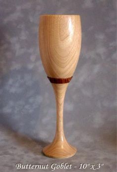 Butternut Wood Goblet - by Daniel L. Miller from My Wood Art Goblets Woodturning Art, Wooden Kitchenware, Wood Carving Furniture, Wooden Glasses, Wooden Kitchen Utensils, Lathe Projects, Wooden Pallet Projects, Drinking Vessels, Wood Carving Designs