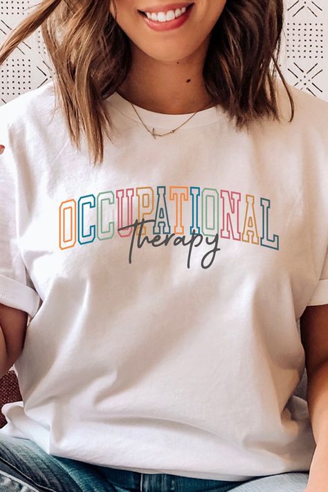 Amazon.com: Occupational Therapy Pediatric OT Therapist T-Shirt : Clothing, Shoes & Jewelry Occupational Therapy Assistant, Occupational Therapy Shirts, Pediatric Occupational Therapy, Graduation Design, After College, Occupational Therapist, Occupational Therapy, Pediatrics, Fashion Brands