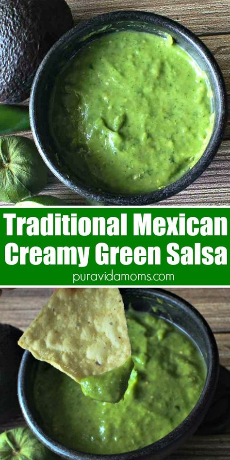 Creamy Green Salsa Recipe, Creamy Green Salsa, Green Salsa Recipe, Tomatillo Recipes, Easy Salsa Recipe, Salsa Guacamole, Salsa Sauce, Hot Sauce Recipes, Green Salsa