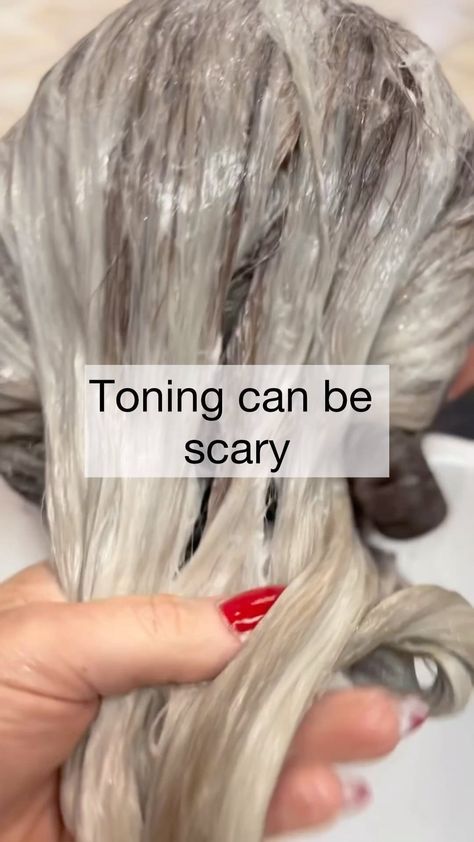 Does toning scare you? Watch this video and read below ⬇️ How many of us are guilty of rinsing our toners too soon⁉️🙋‍♀️ Listen trust… | Instagram Remove Purple Toner From Hair, Diy Toner Hair Brassy, Diy Hair Toner Brassy At Home, Toners For Ash Gray Mashroom Brown Hair, Toners For Gray Mashroom Brown Hair, Redken Shades, Funky Short Hair, Hair Toner, Redken Shades Eq