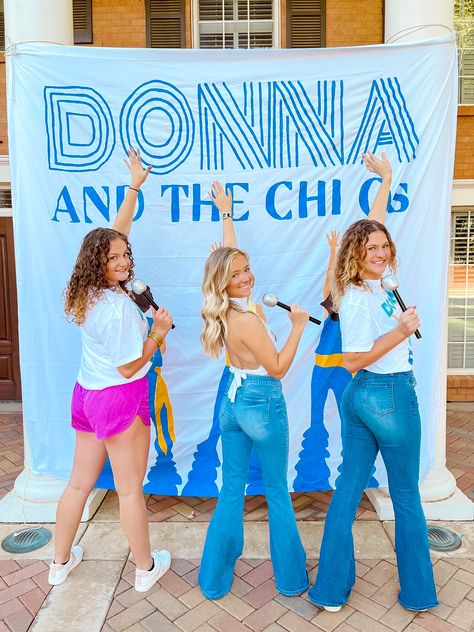 Mamma Mia work week theme! Mama Mia Sorority Theme, Mamma Mia Sorority Theme, Mamma Mia Bid Day Theme, Formal Recruitment Themes, Mamma Mia Homecoming, Mamma Mia Big Little Theme, Mamma Mia Sorority, Mama Mia Bid Day, Sorority Recruitment Work Week Themes