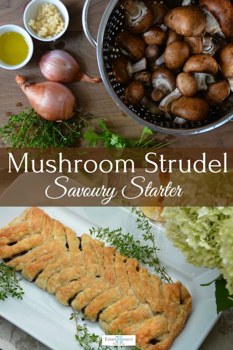 Savory Strudel, Mushroom Strudel, Recipes Pastry, Main Recipes, Italian Parsley, Fruit Crumble, Elegant Appetizers, Puff Pastry Dough, Savory Appetizer