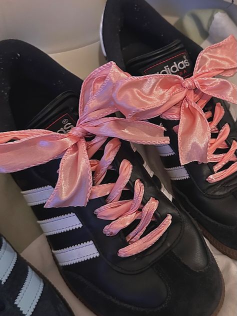 #sambas #adidassambas sambas pink ribbon lace White Samba Adidas, Sambas Pink, White Samba, Samba Adidas, Girly Pop, Ribbon Skirts, Refashion Clothes, Adidas Samba, Pink Ribbon