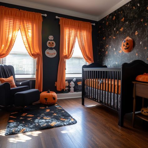 Gothic Nursery, Halloween Nursery, Dark Nursery, Halloween Bathroom Decor, Nursery Planning, Casa Halloween, Goth Baby, Baby Room Themes, Nursery Room Design