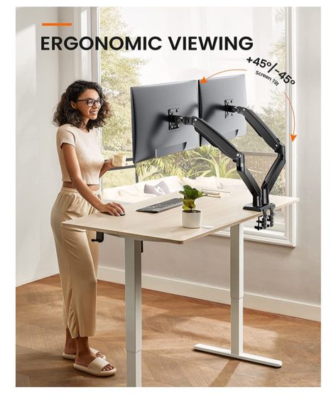 Amazon influencer Workstation Design, Dual Monitor Desk, Dual Monitor Arms, Monitor Desk, Dual Monitor Stand, Desk With Keyboard Tray, Monitor Arm, Electric Standing Desk, Monitor Mount