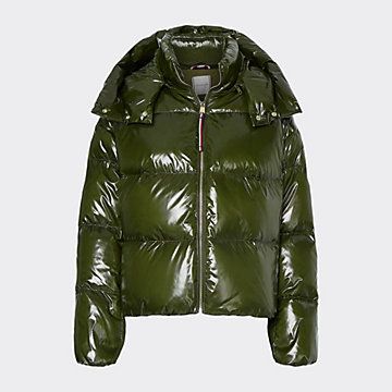 Puffer Jackets For Women, Hooded Puffer Jacket, Puffer Jacket Women, Tommy Hilfiger Women, Web Store, Tommy Jeans, Green Jacket, Signature Style, Puffer Jacket