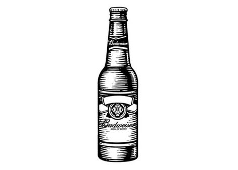 Budweiser Beer Bottle #Style #Beer Beer Bottle Drawing, Grandfather Tattoo, Beer Drawing, Beer Tattoos, Steven Noble, Jp Morgan, Tattoo Lettering Styles, Sticker Tattoo, Bottle Tattoo