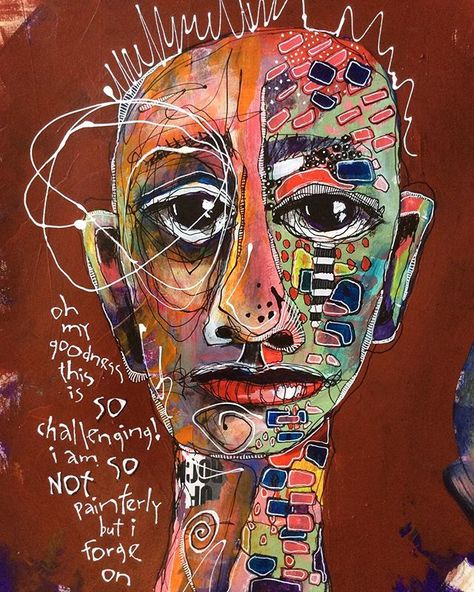 Deb Weiers (@debweiersart) • Instagram photos and videos Deb Weiers, Eclectic Inspiration, Inca Art, Figurative Expressionism, Arty Ideas, Abstract Beauty, Zen Tangles, Art Faces, Beautiful Abstract Art