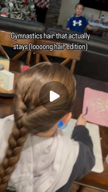 Gymnastics Practice Hairstyles, Hairstyles For Gymnastics Competitions, Flip Through Braid, Cute Hairstyles For Gymnastics, Cute Gymnastics Hairstyles, Girls Gymnastics Hair, Gymnastic Hairstyles For Kids, Gymnast Hairstyles, Gymnastic Hairstyles