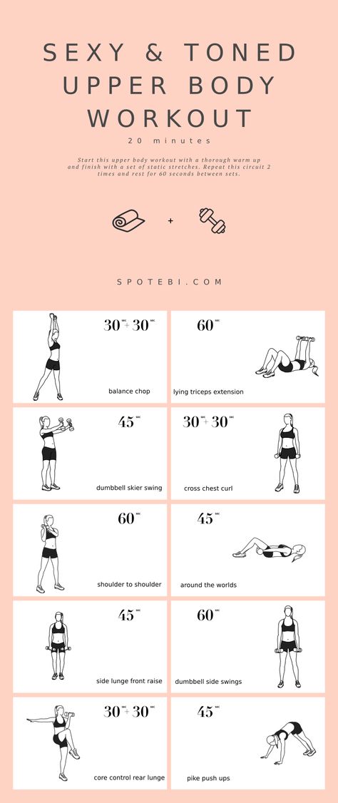 It's upper body day, and this 20-Minute Sexy & Toned Upper Body Workout will help you build unstoppable power and strength! All you need is a pair of dumbbells, these ten key exercises, and you'll get your sweat on in 20 minutes without even leaving your living room. https://www.spotebi.com/workout-routines/20-minute-sexy-toned-upper-body-workout/ Upper Body Shoulder Workout, Athlete Arm Workout, Arm Burner Workout, Spotebi Workout, Cheer Training, Upper Body Workout At Home, Upper Body Workout Gym, Upper Body Strength Workout, Upper Body Dumbbell Workout