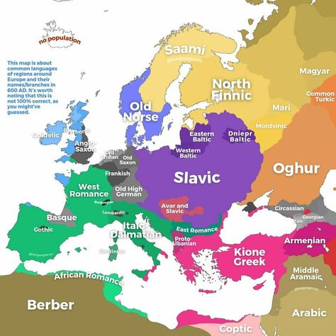 This Is A Really Fascinating Map. Languages Of Europe Around 600 Ad Map Quiz, Language Map, Geography Map, European Languages, Ancient Maps, Modern Map, Europe Map, Alternate History, European History