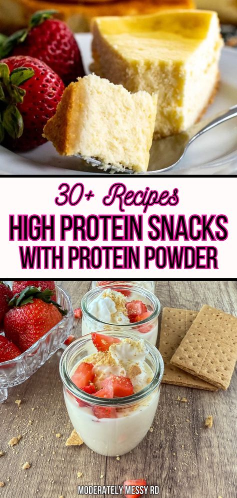 30+ high protein recipes using protein powder! These recipes are a little more outside the box than a smoothie or protein shake. The best part? They're all delicious yet healthy at the same time - offering more than just a sweet fix. These high protein snacks can help increase overall protein intake as well! High Protein Snacks With Protein Powder, Get More Protein In Your Diet, Natures Bounty Protein Shake Recipes, Protein Without Powder, Desserts Made With Protein Powder, Ways To Get More Protein In Diet, Greek Yogurt And Protein Powder Recipes, Recipes For Protein Powder, Clean Simple Eats Recipes Protein