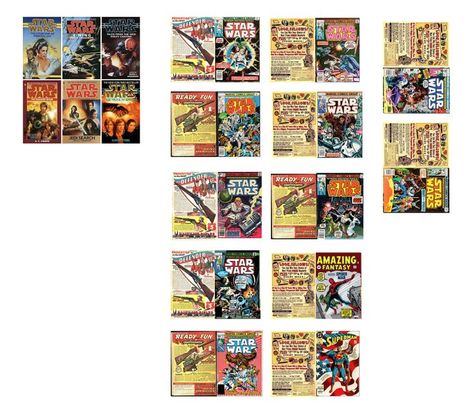 Star Wars Comic Miniture Covers Miniature Comic Book Printable, Superhero House, Diy Tiny Books, Marvel Comics Vintage, Barbie Books, Dollhouse Books, Paper Cutout Art, Star Wars Books, Barbie Dolls Diy