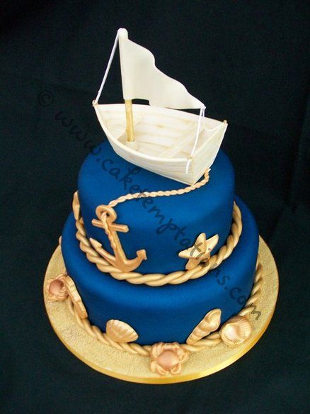 Boat Cake  Cake by CakeTemptations Nautical Birthday Cakes, Nautical Cakes, Sailboat Cake, Boat Cake, Nautical Cake, Take More Photos, Sea Cakes, Beach Cakes, Novelty Cakes