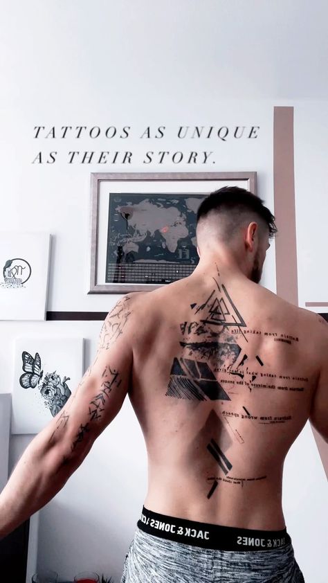 Stoicism Tattoo Sleeve, Greek Back Tattoos For Guys, Aesthetic Back Tattoo Men, Mens Stoic Tattoos, Mens Tattoos Greek, Men’s Greek Tattoos, Elemental Tattoo, Tats Inspiration, Heavy Metal Tattoo