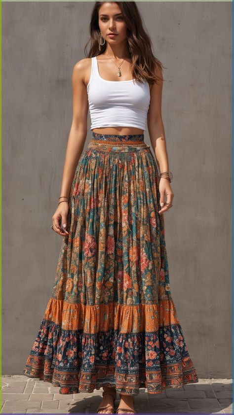 30+ Classy Summer Outfits For Ladies 2024 - Fashion Tips Tricks Guatemala Trip Outfits, Skirt Long Outfits, Guatemala Outfits Ideas, Summer Outfits For Ladies, Boho Outfits Summer, Boho Outfit Ideas, Long Skirt Outfits For Summer, Outfits For Ladies, Minimalist Outfits