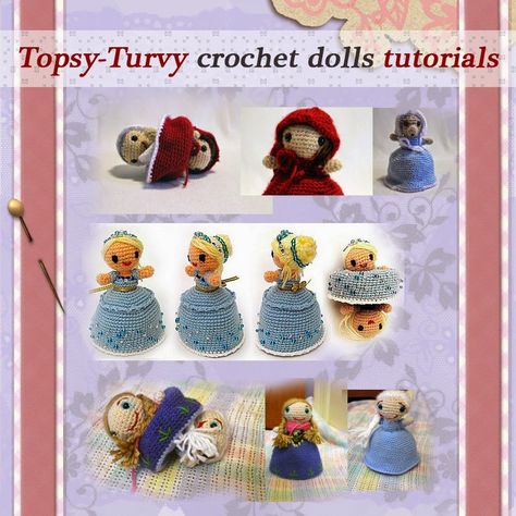 Topsy Turvy Doll, Butterfly Step By Step, Cupcake Dolls, Candy Castle, Crochet Towel Topper, Crochet Cupcake, Crochet Game, Pattern Game, Hand Knit Doll