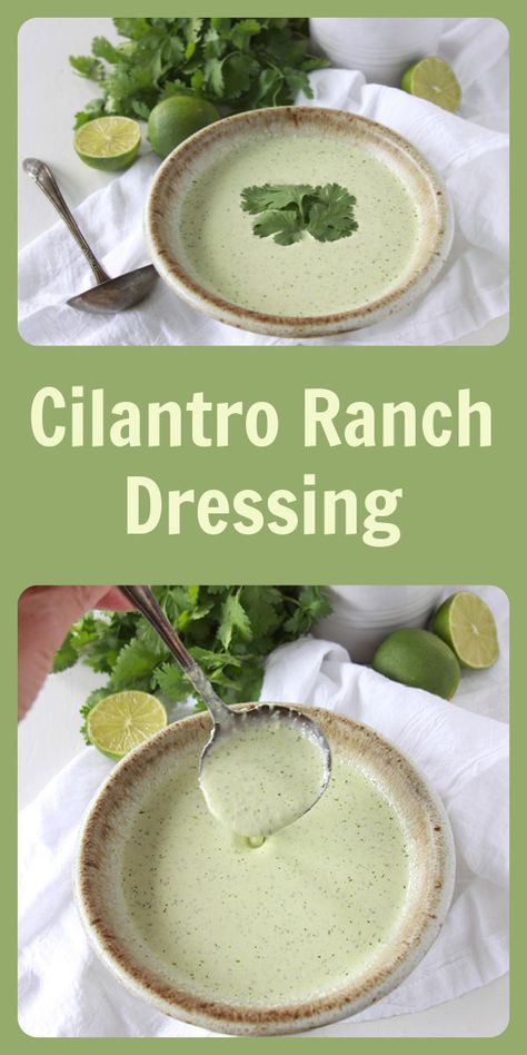 Cilantro Ranch Dressing Recipe, Avocado Ranch Dressing Recipe, Food Dressing, Cilantro Lime Ranch Dressing, Cilantro Ranch Dressing, Creamy Avocado Ranch Dressing, Avocado Lime Ranch Dressing, Cilantro Ranch, Healthy Ranch Dressing