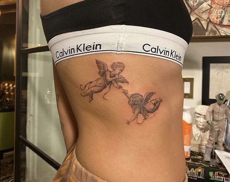 Cherub Tattoo Designs, Cupid Tattoo, Cherub Tattoo, Female Tattoos, Neck Tattoos, Greek Tattoos, Dope Tattoos For Women, Red Tattoos, Cute Tattoos For Women