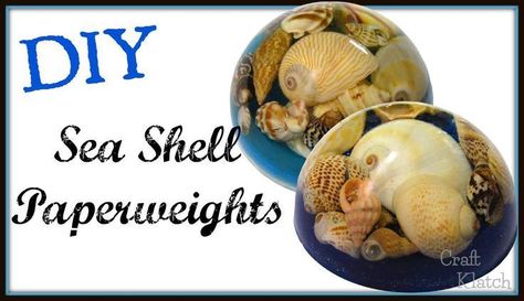 Sea Shell Resin Paperweight | DIY Project | Craft Klatch | Resin Projects | How To #resin #resincrafts #beach #beachcrafts #seashells #seashellcrafts #resinpaperweights #howto #diy #coastaldecor Sea Shell Resin, Paper Weights Diy, Vacation Crafts, Beach Projects, Thrifting Ideas, Shell Projects, Decor Makeover, Seashell Projects, Craft Resin