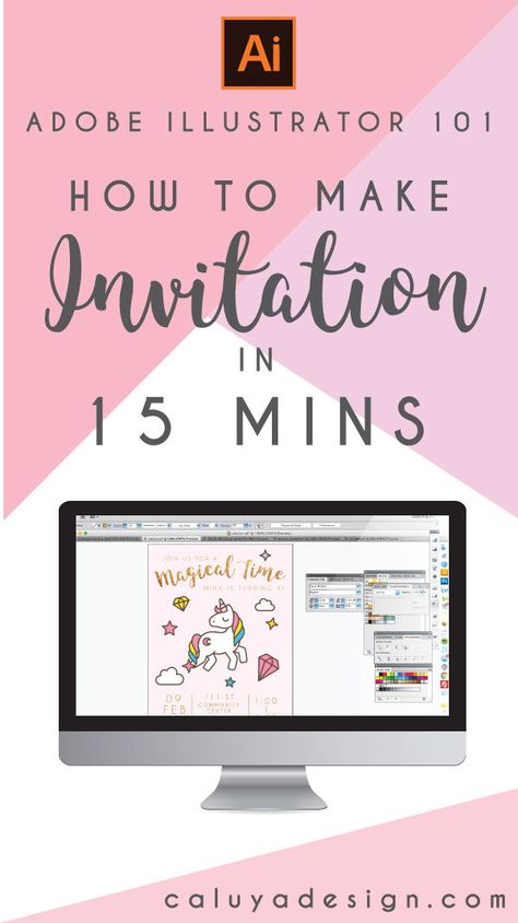 Adobe Illustrator 101- how to make invitation in 15 minutes with Adobe Illustrator and free vector art from freepik.com! This is a easy tutorial on how to use Adobe Illustrator, even if you have no experience with the program, you can easily make custom invitation by using Adobe Illustrator program. DIY invitation, DIY graphic design, Vide tutorial, illustrator tutorial, how to use adobe illustrator, how to make invitation, how to design invitation for party, DIY party supply, party invitation How To Make Digital Invitations, Computer Space, Logos Color, Illustrator Tips, Diy Graphic Design, Logos Photography, How To Make Invitations, Adobe Illustration, Adobe Illustrator Tutorial