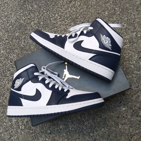 Air Jordan 1 Mid Obsidian, Jordan 1 Mid Obsidian, Nike Air Jordan 1 Mid, Nike Air Jordan 1, Swag Shoes, Air Jordan 1 Mid, Air Force Sneakers, Jordan 1 Mid, Air Jordan 1