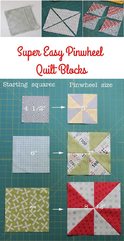 Easy Pinwheels | Cluck Cluck Sew Quilt Pinwheels Tutorial, Quilts From Mens Shirts Free Pattern, Modern Quilt Blocks Fabric, Stacking Blocks Quilt Pattern, How To Sew A Pinwheel Block, Quilting Pinwheel Blocks, Pin Wheel Quilt Patterns Free, Quilting Squares Patterns, 5 Inch Square Quilt Patterns