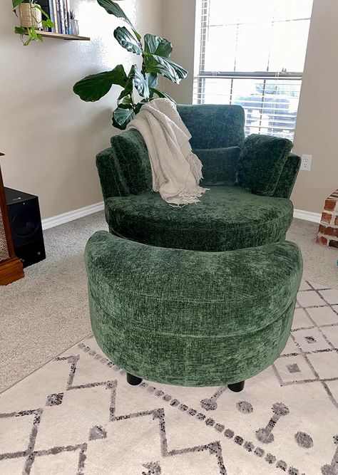 Check out this Amazon review of Chair and A Half with Ottoman, 360° Swivel Chair Modern Circle Round Love Seat Sofa Couch Set Big Comfy Accent Barrel Chairs Living Room Bedroom Lounge Reading Corner Furniture with 4 Pillows (Green) Barrel Chairs Living Room, Circle Couch, Love Seat Sofa, Pillows Green, Big Comfy Chair, 4 Pillows, Barrel Chairs, Cuddle Chair, Chairs Living Room